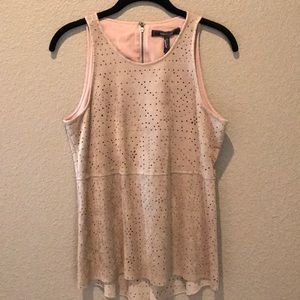 BCBG faux suede top